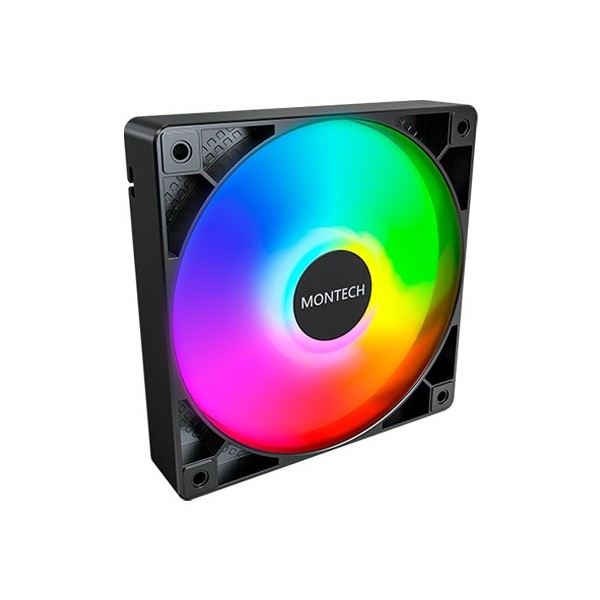 VENTILADOR 120X120 MONTECH GF120 PWM BLACK PACK 3 + HUB
