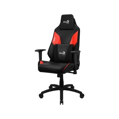 SILLA GAMER AEROCOOL ADMIRAL DISEÑO GAMING PROFESIONAL NEGRA CON DETALLES EN ROJO SISTEMA AIR REPOSA
