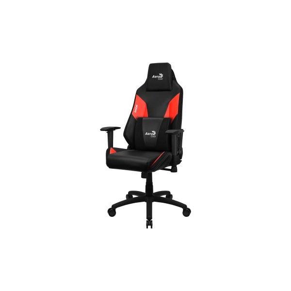 SILLA GAMER AEROCOOL ADMIRAL DISEÑO GAMING PROFESIONAL NEGRA CON DETALLES EN ROJO SISTEMA AIR REPOSA