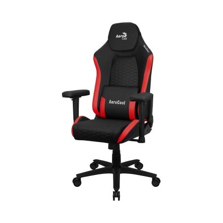 SILLA GAMING AEROCOOL CROWN DISEÑO PREMIUM CUERO SINTETICO AEROWEAVE NEGRA CON DETALLES EN ROJO REPO