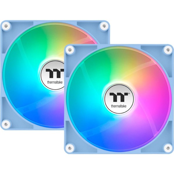 Ventilador caja inverso thermaltake ct120 argb 2x 120mm azul hydrangea
