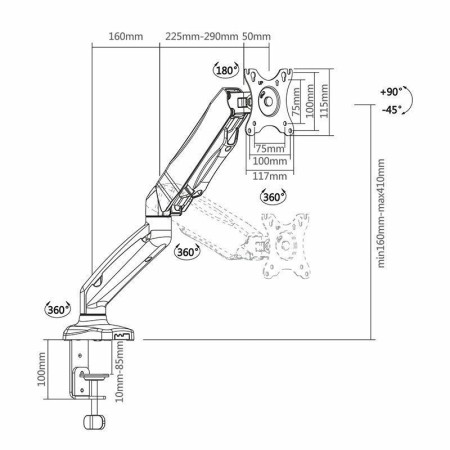 Soporte para Monitor Aisens DT27TSR-043/ hasta 9kg