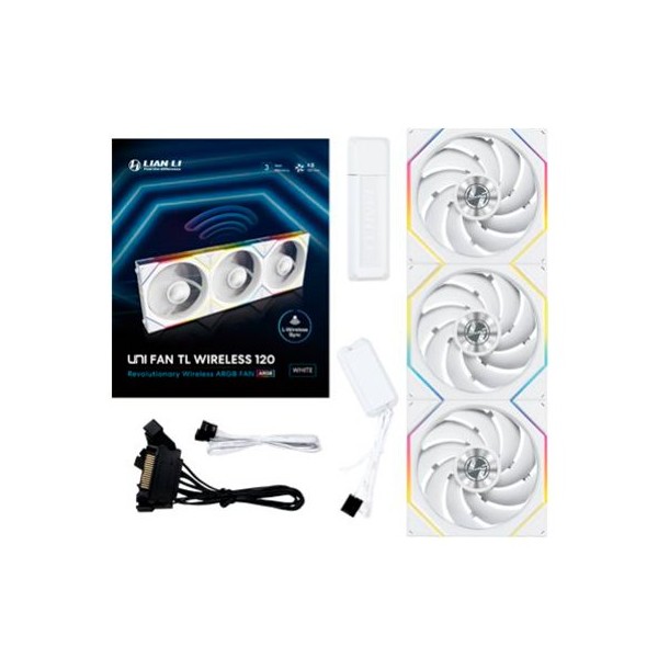 Ventilador caja gaming lian li unifan tl120 inalambrico argb 3x 120mm blanco