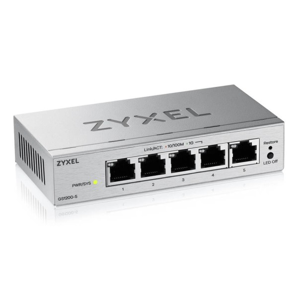 Switch zyxel gs1200 - 5v3 5 puertos