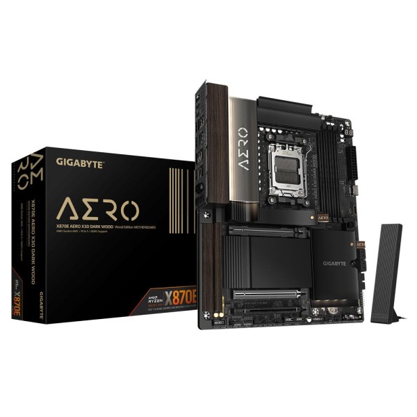 Placa base gigabyte gigabyte x870e aero x3d dark wood am5 atx - 4x ddr5 - 4x sata3