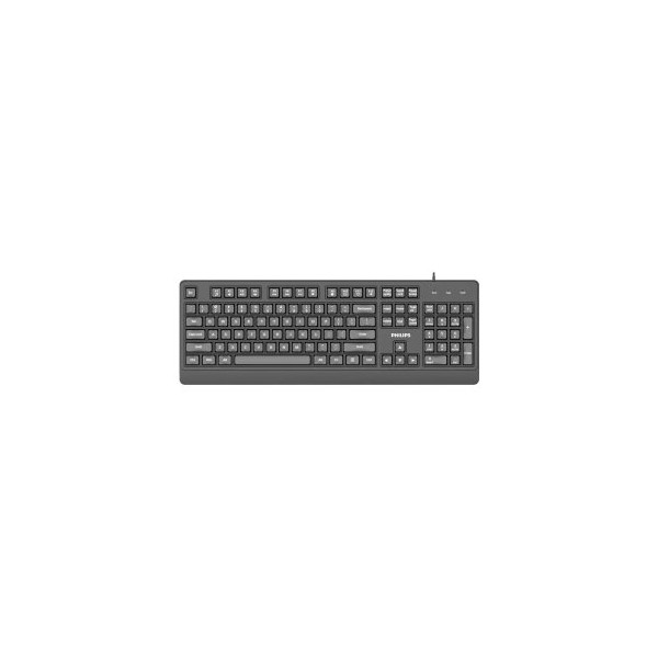 TECLADO PHILIPS SPK6247B CON CABLE USB 2.0 PLUG AND PLAY ACCESOS MULTIMEDIA NEGRO MATE ERGONOMICO