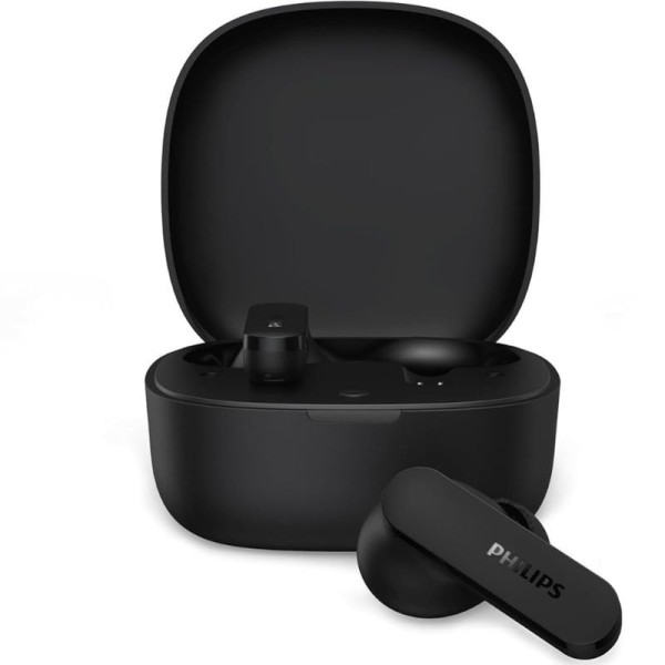 Auriculares Bluetooth Philips TAT2100BK con estuche de carga/ Autonomía 8h/ Negros