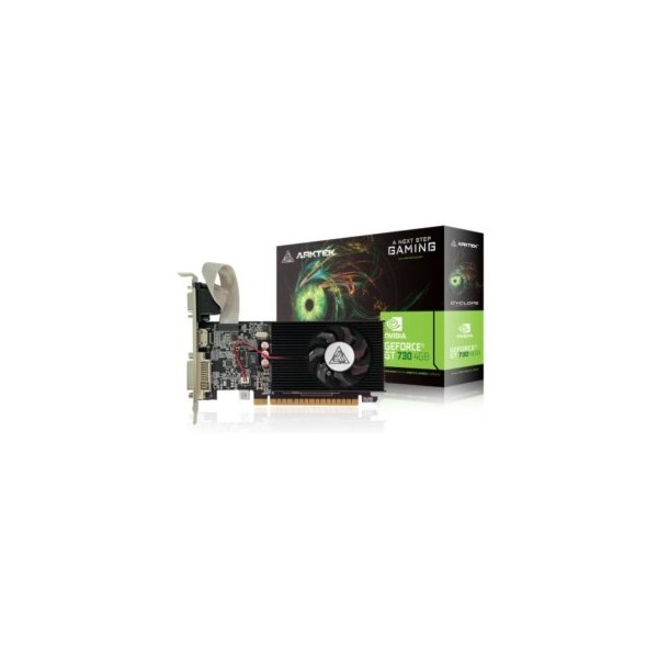 VGA ARKTEK GEFORCE GT 730 4GB GDDR5 1xDP 1xHDMI 1xDVI CUDA 384 64BIT SINGLE FAN RETAIL