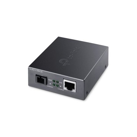 CONVERTIDOR DE FIBRA TP-LINK FC111PB-20 SINGLE-MODE SC WDM BIDIRECCIONAL DE 1P RJ45 10/100 PoE A 1P