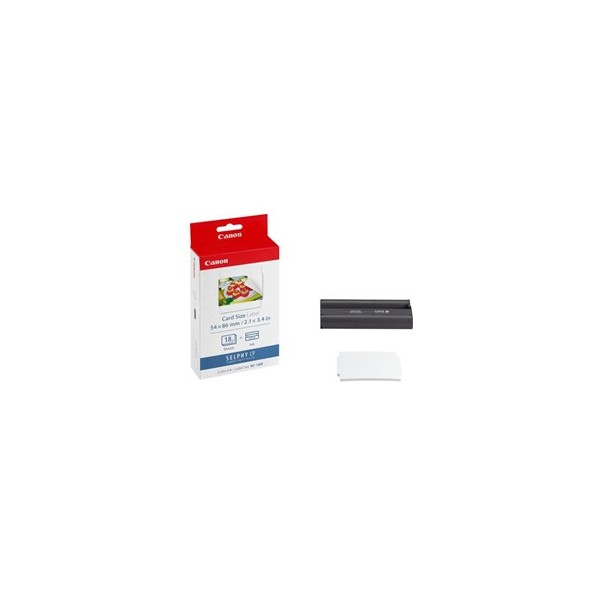 Papel foto canon selphy kc - 18if + tinta 18 adhesivos tarjeta credito series cp
