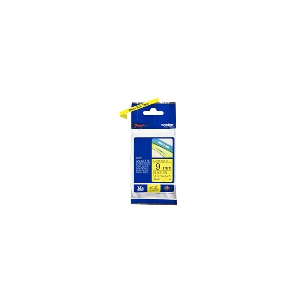 Cinta laminada brother tze621 9mm x 8m negro sobre fondo amarillo