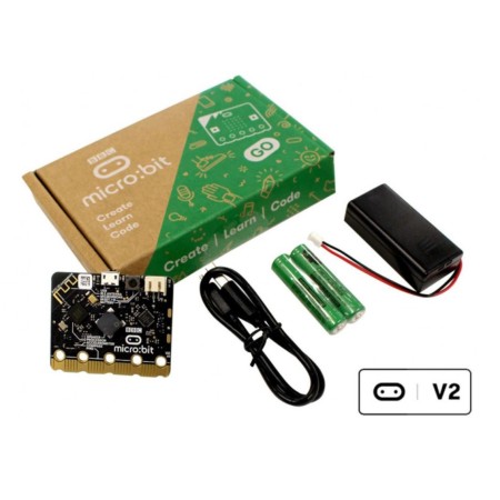 Kit micro:bit go v2.2 con placa microbit  pilas  portapilas  cable usb