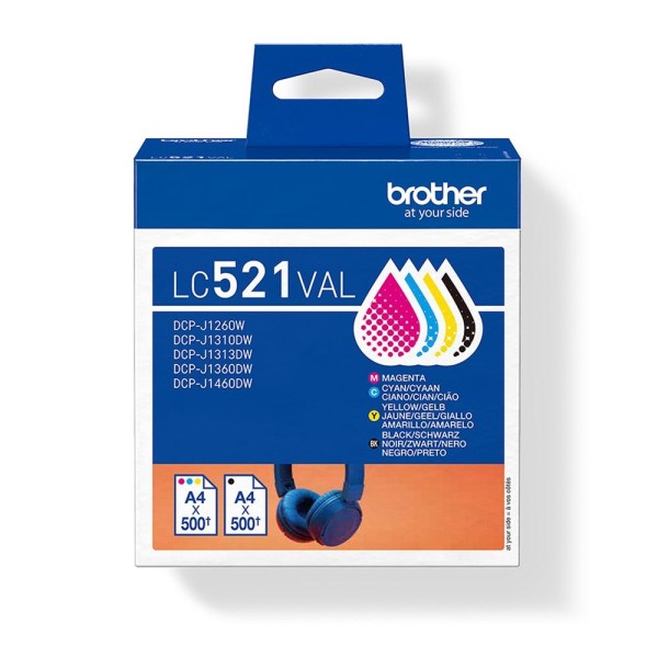 Multipack brother lc521val negro - cian - magenta - amarillo