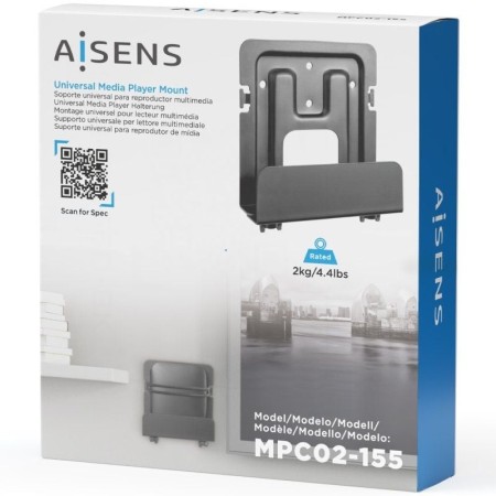 Soporte Universal Aisens MPC02-155 para Router, MiniPC/ hasta 2kg