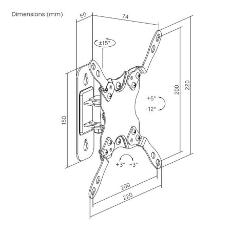 Soporte de Pared Giratorio/ Inclinable/ Nivelable Aisens WT42TSL-273 para Monitores y TV de 13-42"/ hasta 20kg