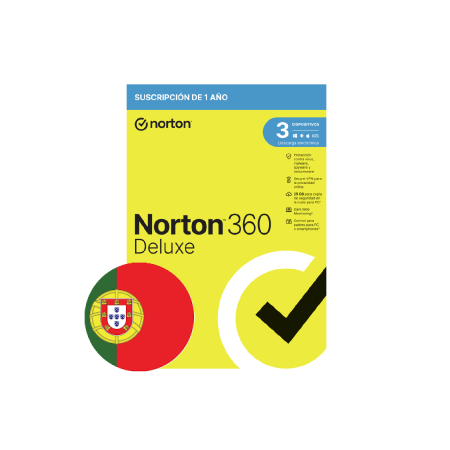 NORTON 360 DELUXE 25GB 1 USER 3 DEVICE 1 YEAR PORTUGUES BOX