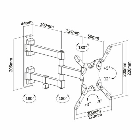 Soporte de Pared Extensible/ Giratorio/ Inclinable/ Nivelable Aisens WT42TSLE-011 para TV de 13-42"/ hasta 20kg