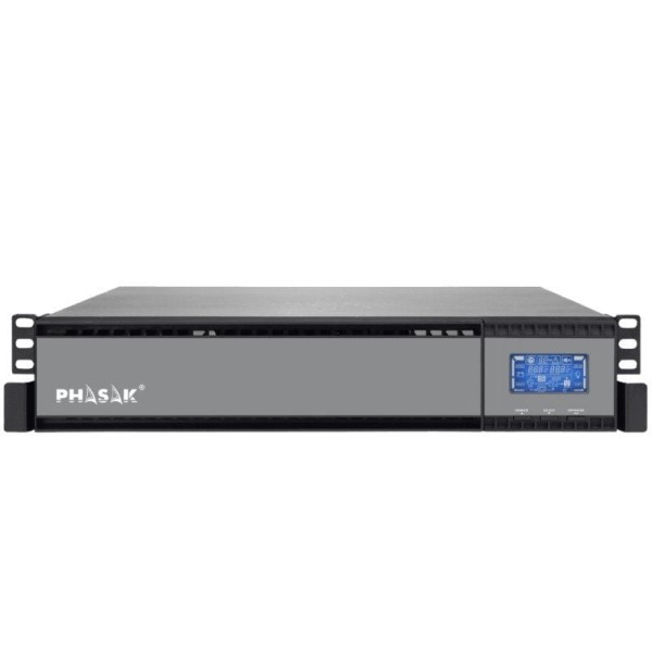 SAI Online Phasak Rack 19″ 2000 VA Online LCD/ 2000VA-1800W/ 4 Salidas/ Formato Rack