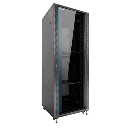 Armario rack de suelo 19 pulgadas phasak pro 47u negro 600x1000 montado pho 6147