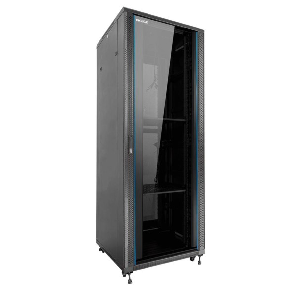 Armario rack de suelo 19 pulgadas phasak pro 47u negro 600x1000 montado pho 6147