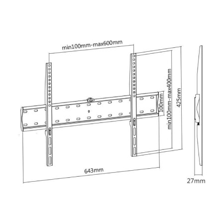 Soporte de Pared Fijo Aisens WT70F-069 para TV de 37-70"/ hasta 40kg