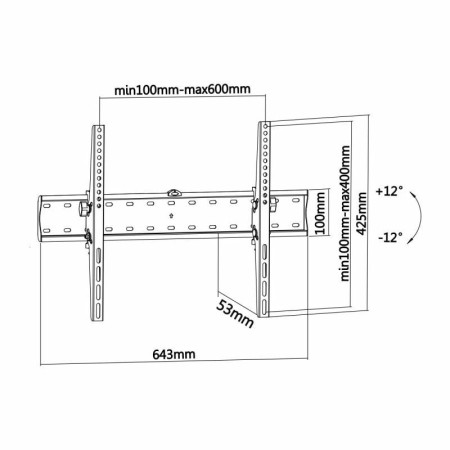 Soporte de Pared Fijo Inclinable Aisens WT70T-017 para TV de 37-70"/ hasta 40kg