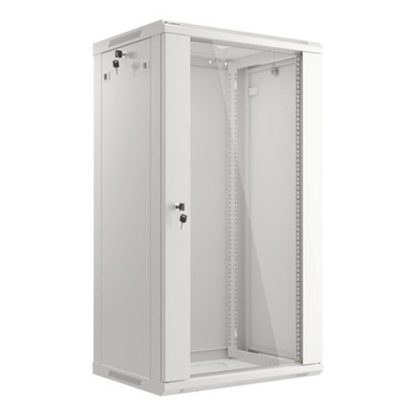 Armario lanberg mural rack 19 pulgadas 22u - 600x450 flat pack v2 gris