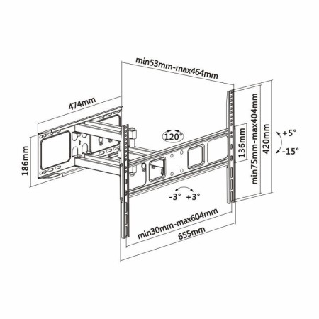 Soporte de Pared Giratorio/ Inclinable/ Nivelable Aisens WT70TSLE-023 para TV de 37-70"/ hasta 40kg