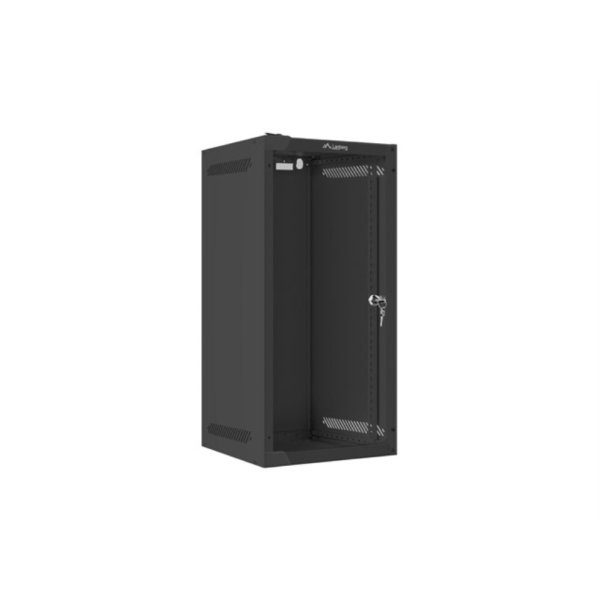 Armario lanberg mural rack 10 pulgadas 12u - 280x310 flat pack negro puerta cristal