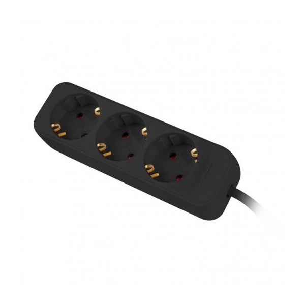 Regleta lanberg 3 tomas schuko negra 1.5m