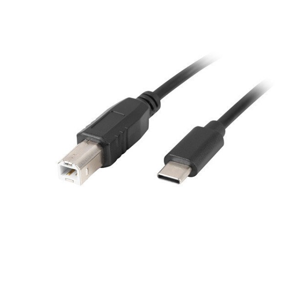Cable usb lanberg usb c a usb b 2.0 ferrita 3m negro