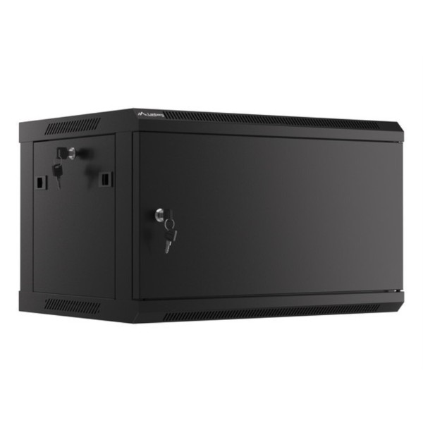 Armario lanberg mural rack 19 pulgadas 6u - 600x450 negro