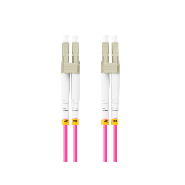Latiguillo fibra optica lc - upc lanberg 5m multi duplex om4 50 - 125 lszh violeta