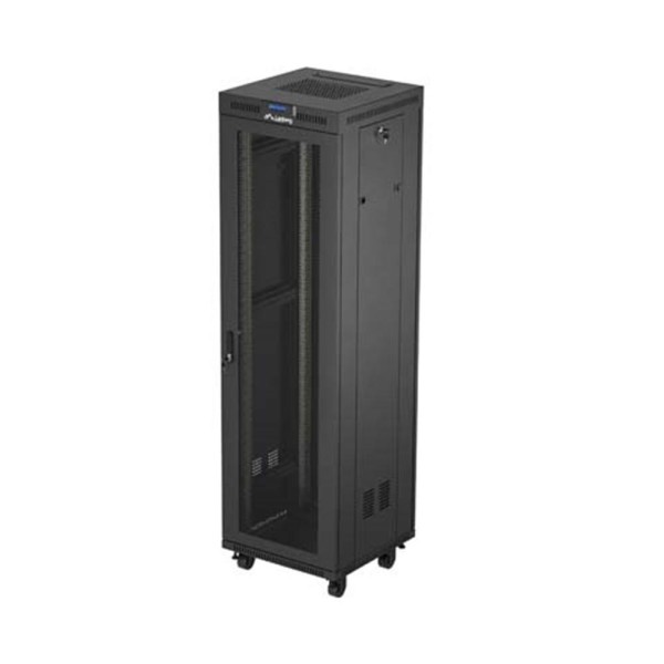 Armario lanberg rack 19 pulgadas 42u - 600x600 flat pack v2 puerta mesh con lcd negro