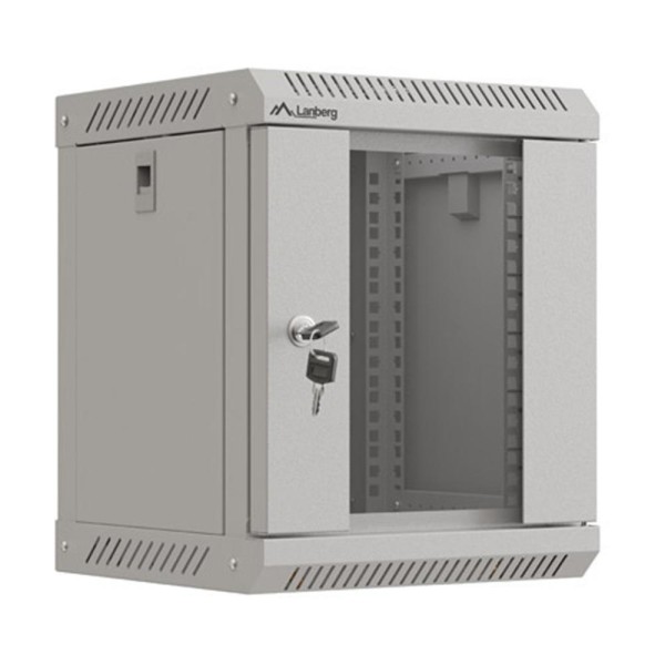 Armario lanberg mural rack 10 pulgadas 6u - 300x300 flat pack gris puerta cristal
