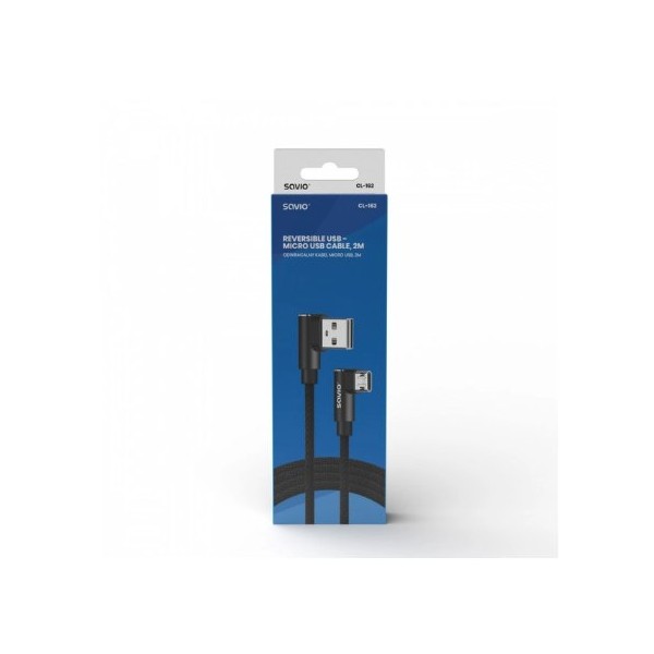 CABLE REVERSIBLE USB SAVIO MICRO A USB-A 1M CL-161