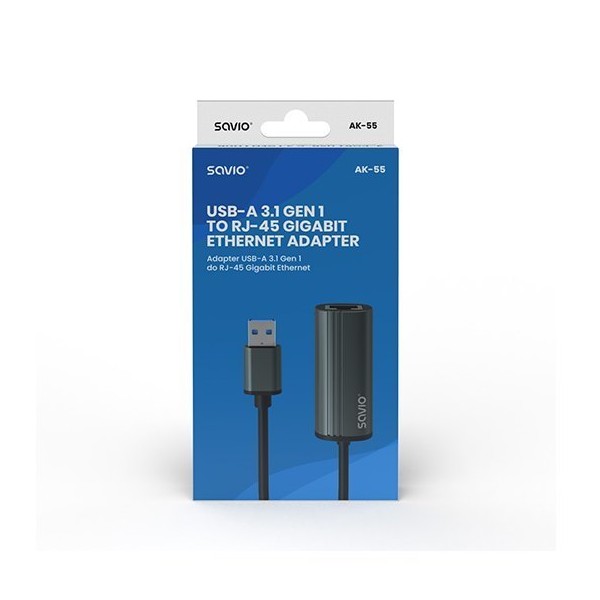 ADAPTADOR USB-A A ETHERNET RJ45 SAVIO AK-55