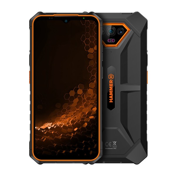 Movil rugerizado hammer iron v 6+6 - 64gb naranja