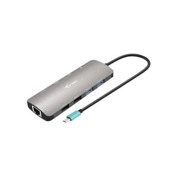Nano docking station i - tec usb - c metal nano 2x display docking station  power delivery 100 w