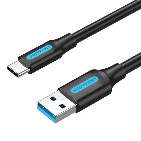 Cable USB 3.0 Tipo-C Vention COZBD/ USB Macho - USB Tipo-C Macho/ 5Gbps/ 50cm/ Negro