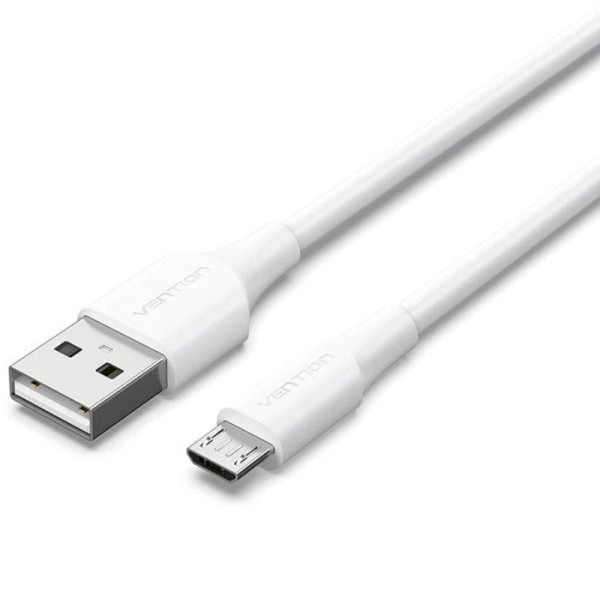 Cable USB 2.0 Vention CTIWG/ USB Macho - MicroUSB Macho/ Hasta 60W/ 480Mbps/ 1.5m/ Blanco