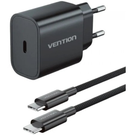 Cargador de Pared Vention G17B0-EU/ 1xUSB Tipo-C + Cable Lightning/ 20W
