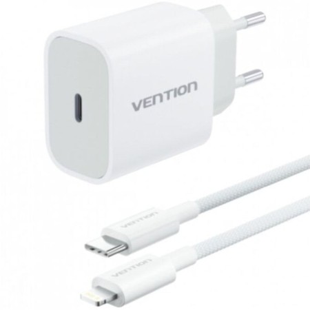 Cargador de Pared Vention G17W0-EU/ 1xUSB Tipo-C + Cable Lightning/ 20W