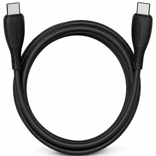 Cable USB 2.0 Tipo-C Vention TRVBF/ USB Tipo-C Macho - USB Tipo-C Macho/ Hasta 60W/ 480Mbps/ 1m/ Negro