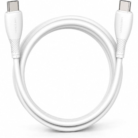 Cable USB 2.0 Tipo-C Vention TRVWF/ USB Tipo-C Macho - USB Tipo-C Macho/ Hasta 60W/ 480Mbps/ 1m/ Blanco