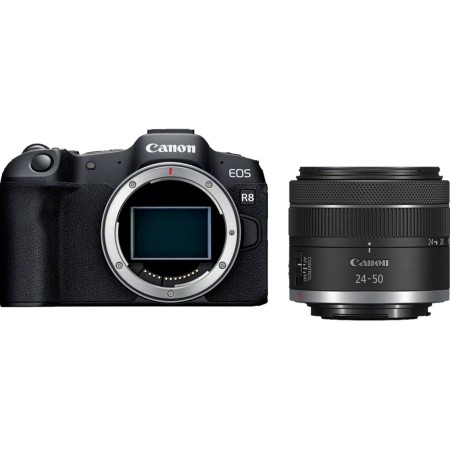 Camara reflex canon eos r8  rf 24 - 50 f4.5 - 6.3 is stm 24.2mpx negro