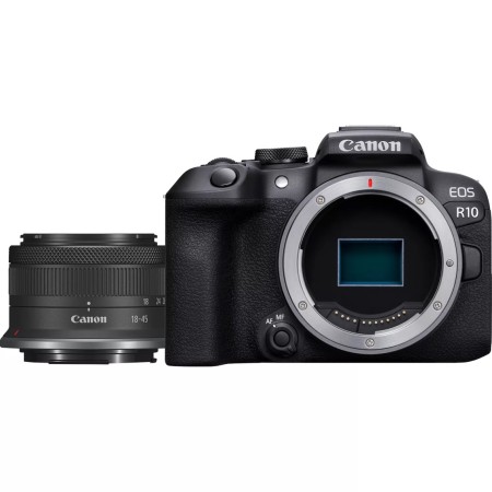 Camara reflex canon eos r10  rf - s 18 - 45 is stm 24.2mpx negro