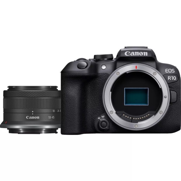 Camara reflex canon eos r10  rf - s 18 - 45 is stm 24.2mpx negro