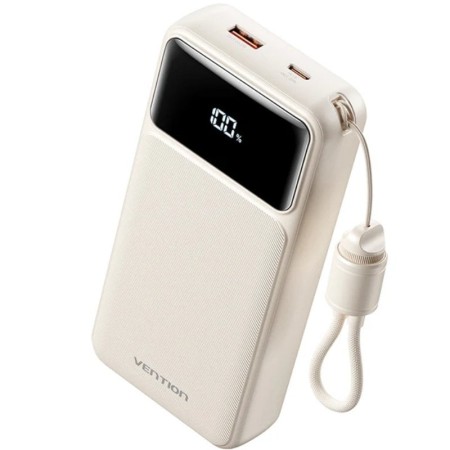 Powerbank 20000mAh Vention XGYW0-40-TY/ 22.5W/ Blanca/ Incluye Cable USB Tipo-C