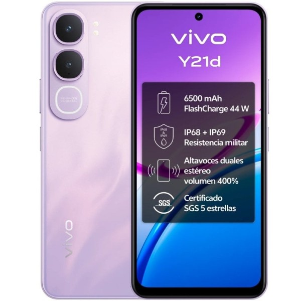 Smartphone Vivo Y21d 4GB/ 128GB/ 6.68″/ Púrpura